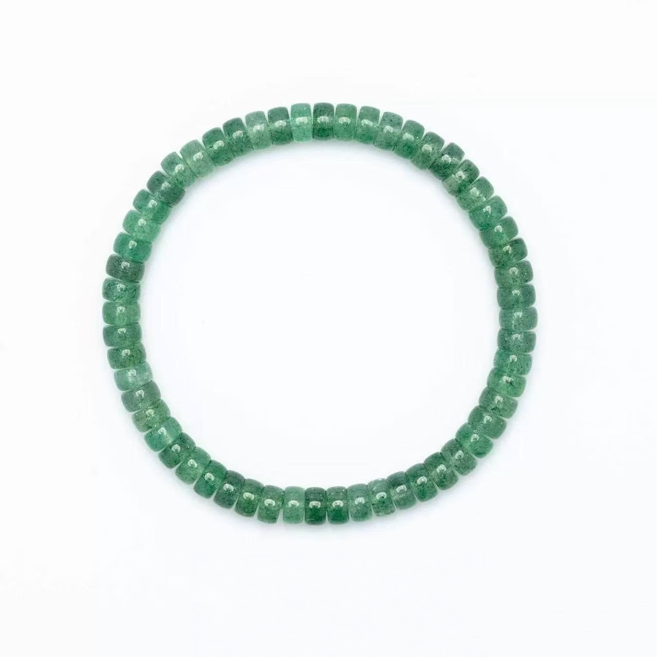 6MM Natural Green Strawberry Quartz Bracelet | For Harmonious Relationships & Heart Healing
