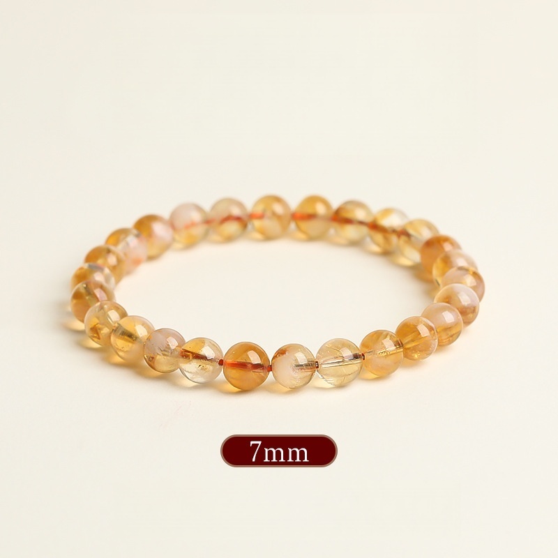 Natural Milk Cap Citrine Bracelet - Manifest Wealth with Sunlight & Honey Energy
