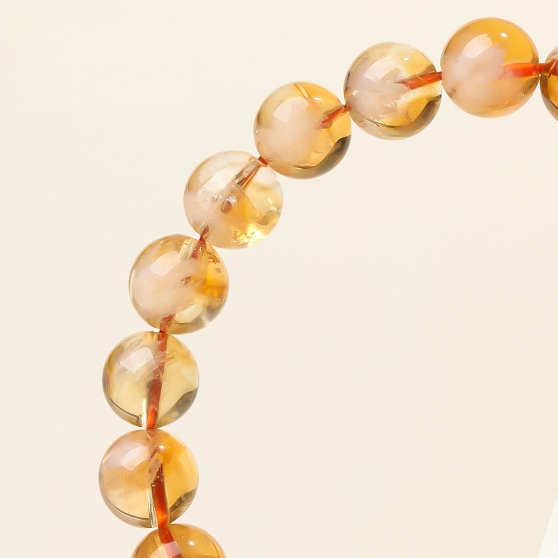 Natural Milk Cap Citrine Bracelet - Manifest Wealth with Sunlight & Honey Energy