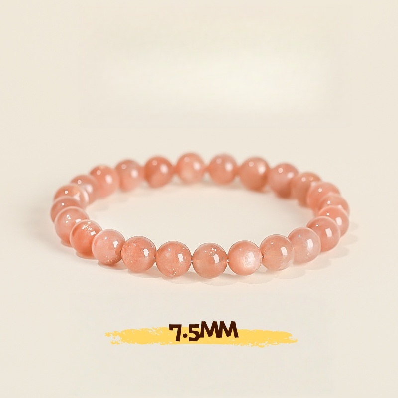 Golden Raw Sunstone Bracelet with Orange Moonstone & Goldstone Beads - Single Strand Yellow Gemstone Jewelry