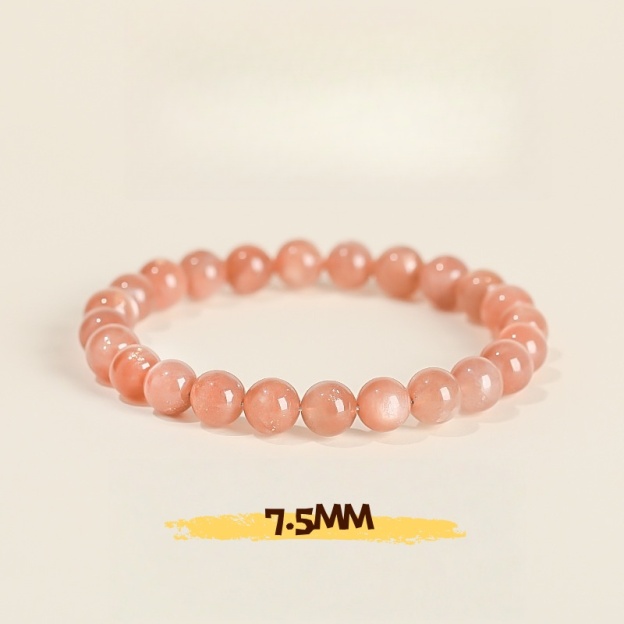 Golden Raw Sunstone Bracelet with Orange Moonstone & Goldstone Beads - Single Strand Yellow Gemstone Jewelry