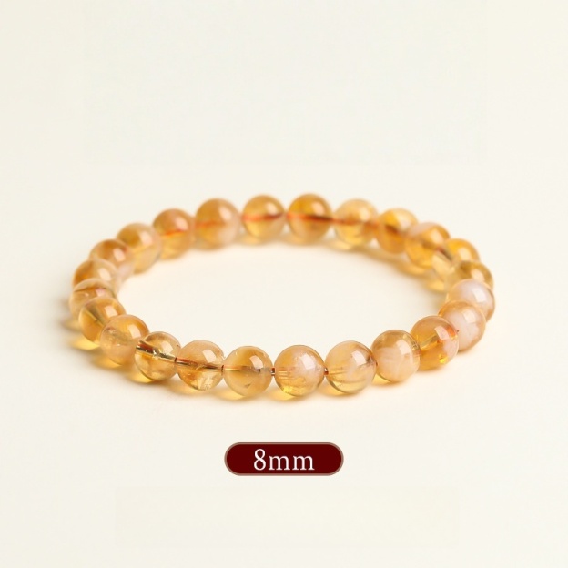 Natural Milk Cap Citrine Bracelet - Manifest Wealth with Sunlight & Honey Energy