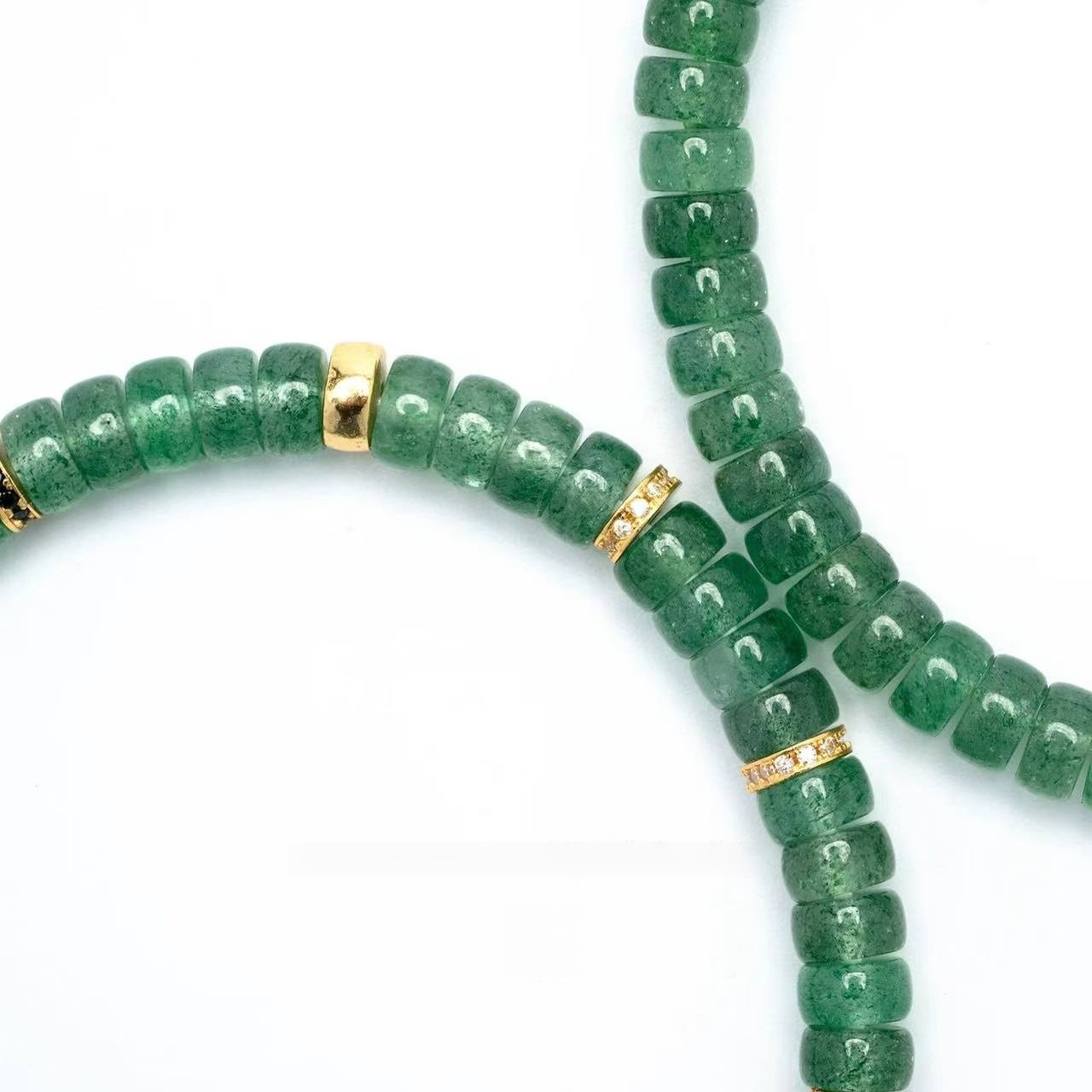 6MM Natural Green Strawberry Quartz Bracelet | For Harmonious Relationships & Heart Healing