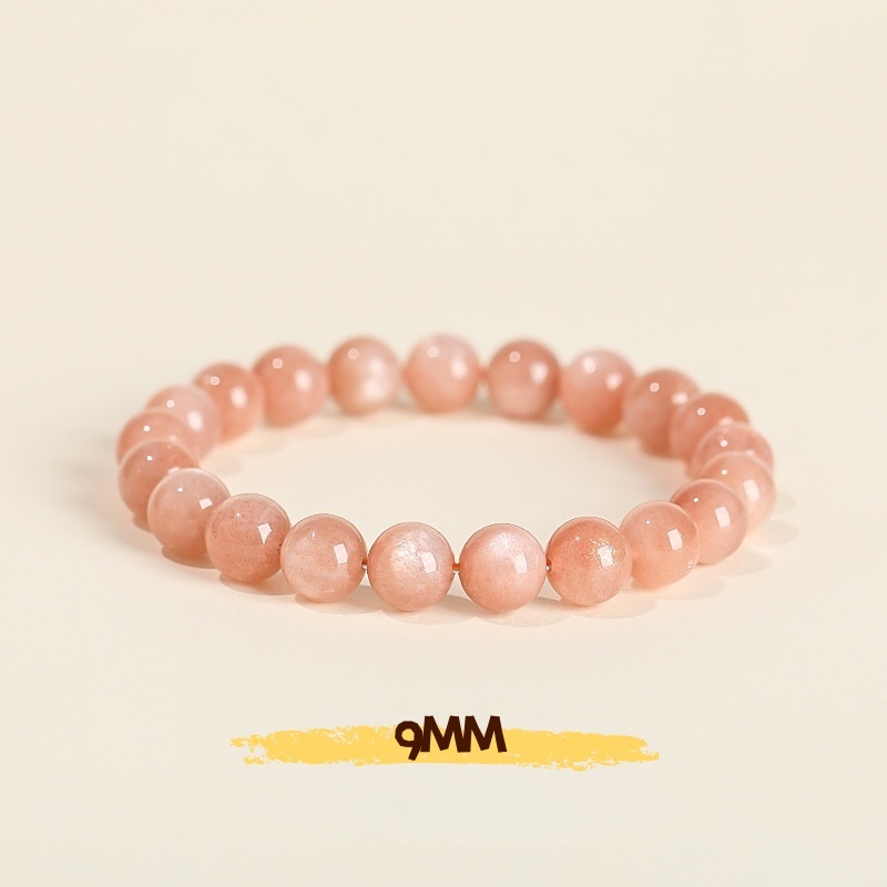 Golden Raw Sunstone Bracelet with Orange Moonstone & Goldstone Beads - Single Strand Yellow Gemstone Jewelry