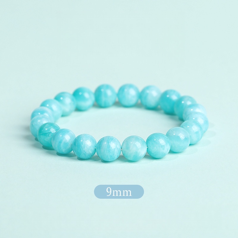 Natural Amazonite & Chalcedony Bead Bracelet - Stone of Soothing Truth & Balanced Energy