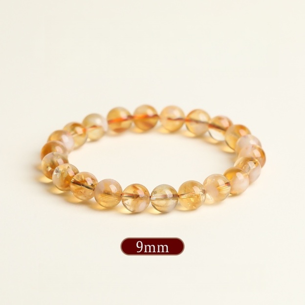 Natural Milk Cap Citrine Bracelet - Manifest Wealth with Sunlight & Honey Energy