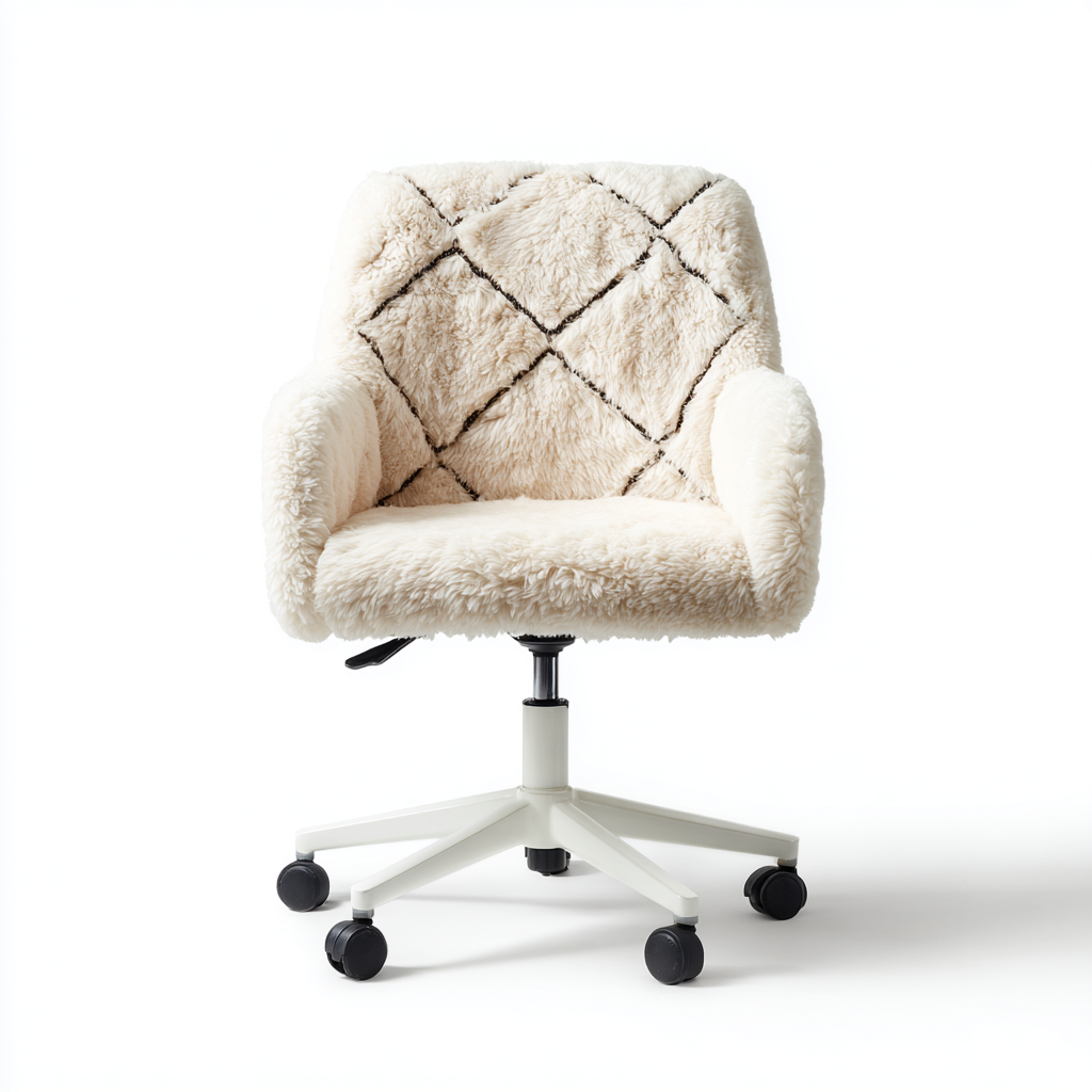 Bürostuhl Stoff Creme 64x62x94 cm Drehbar Ergonomisch Modern Komfort