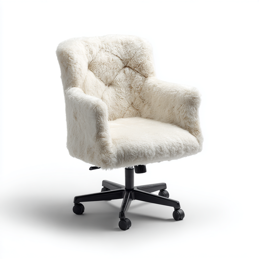 Bürostuhl Stoff Creme 67x65x97 cm Drehbar Ergonomisch Modern Komfort