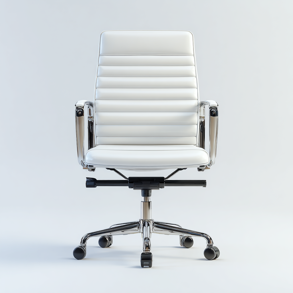 Bürostuhl Kunstleder Weiß 65x65x100 cm Ergonomisch Modern Höhenverstellbar Mit Rollen