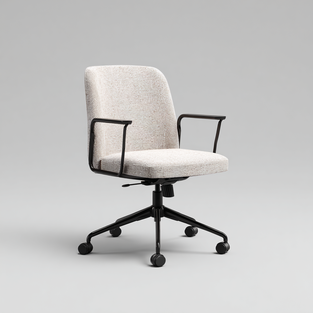 Bürostuhl Stoff 63 x 58 x 92 cm Hellgrau Ergonomisch mit Armlehnen und Rollen