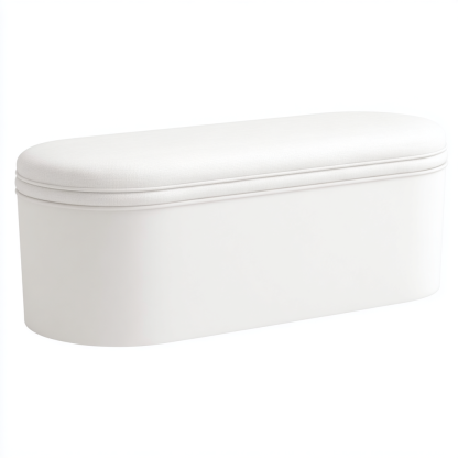 Bank Sitzbank mit Stauraum Leinenstoff 120x45x46 cm Weiß Modernes Design