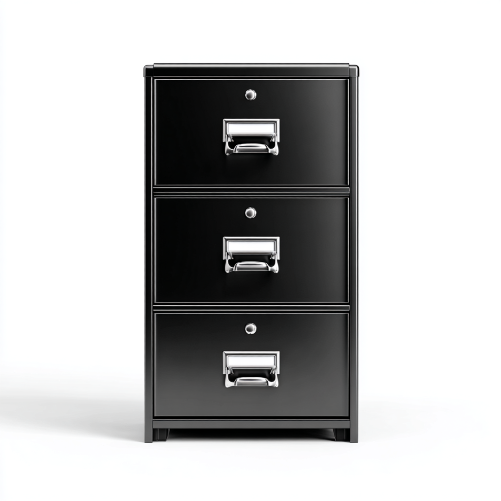 Aktenschrank Metall Schwarz 3 Schubladen 45x60x100 cm Klassisch Büro