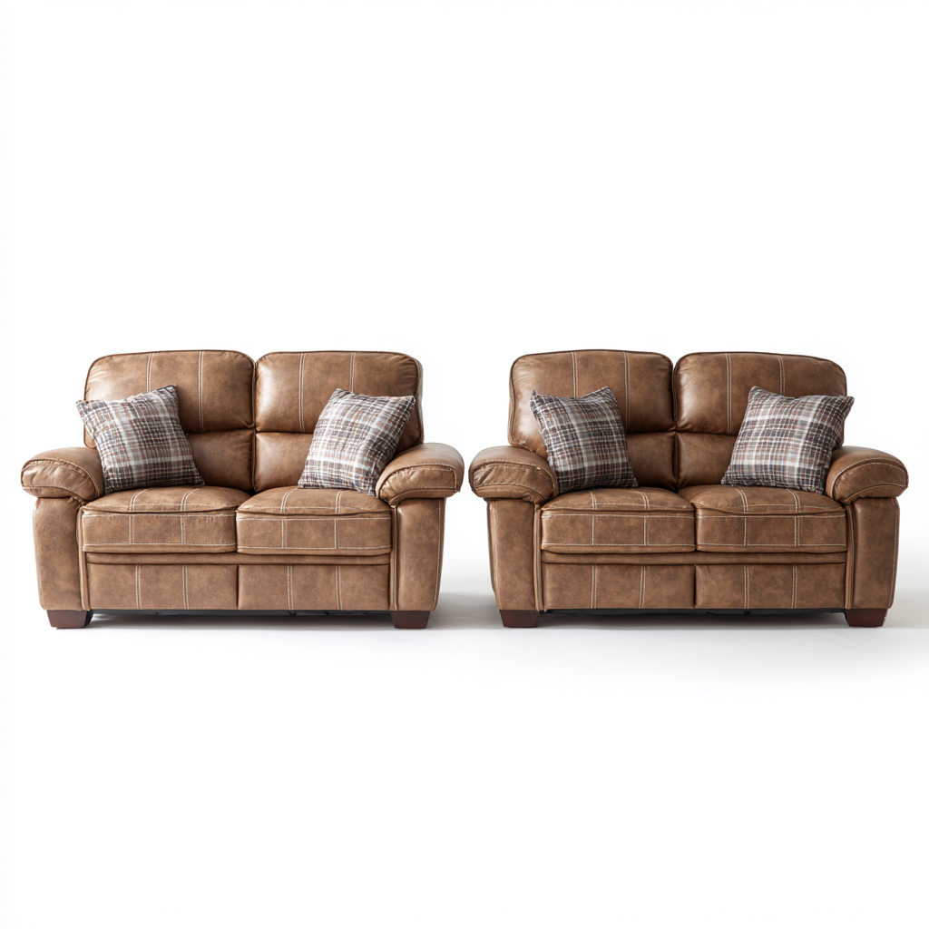 Sofagarnitur 2-Sitzer Kunstleder Braun 150x95x95 cm Modern