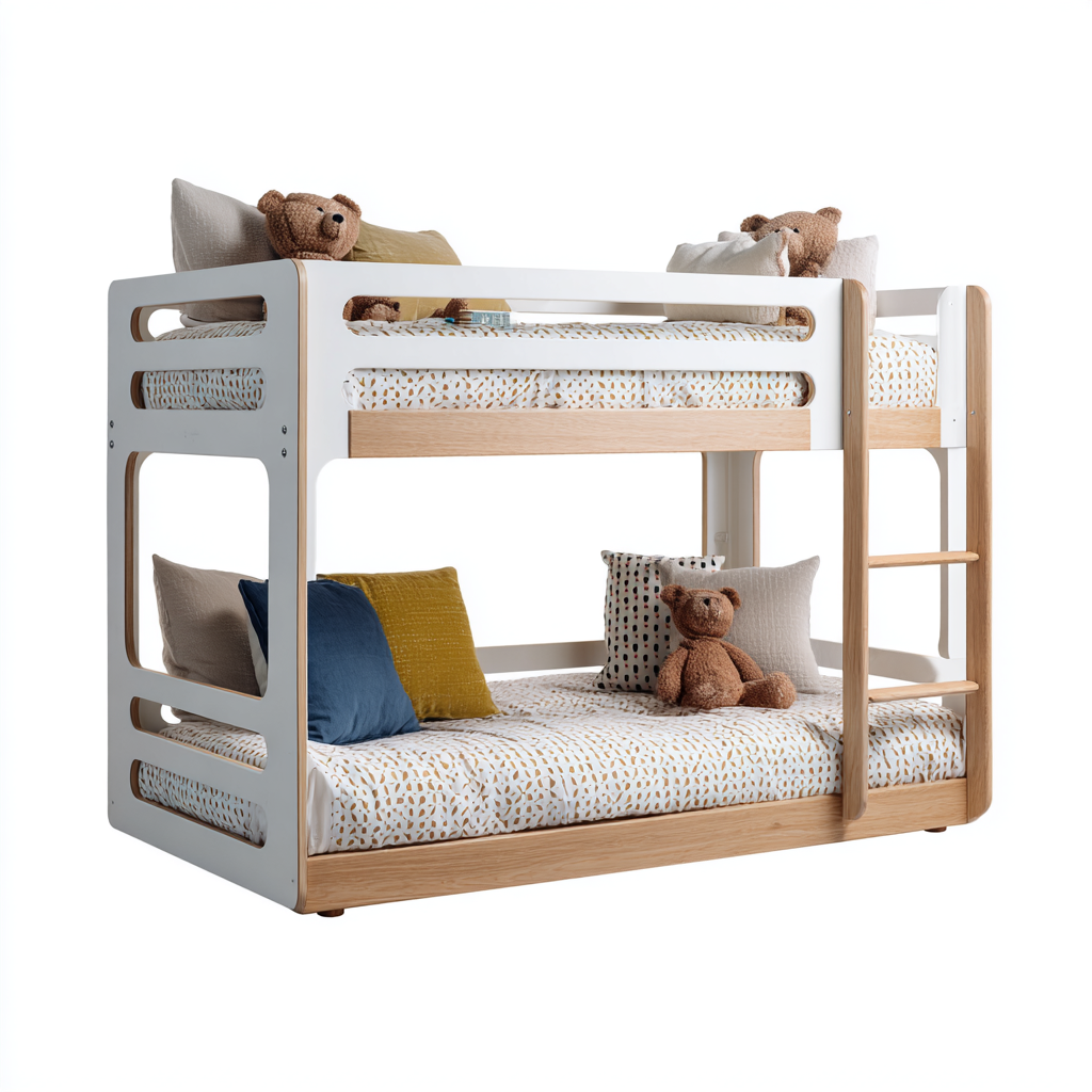 Etagenbett Holz Weiß Skandinavisch Modern 200x90x150cm