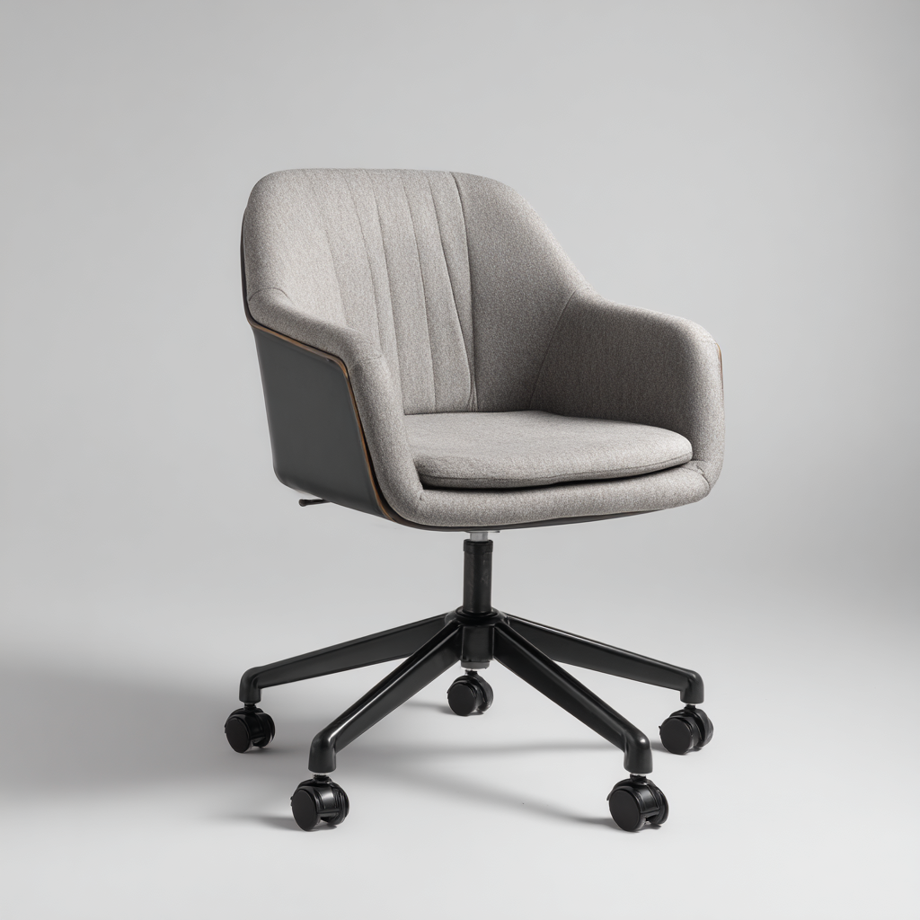 Bürostuhl Stoff 62 x 58 x 90 cm Grau Modern mit Armlehnen und Rollen