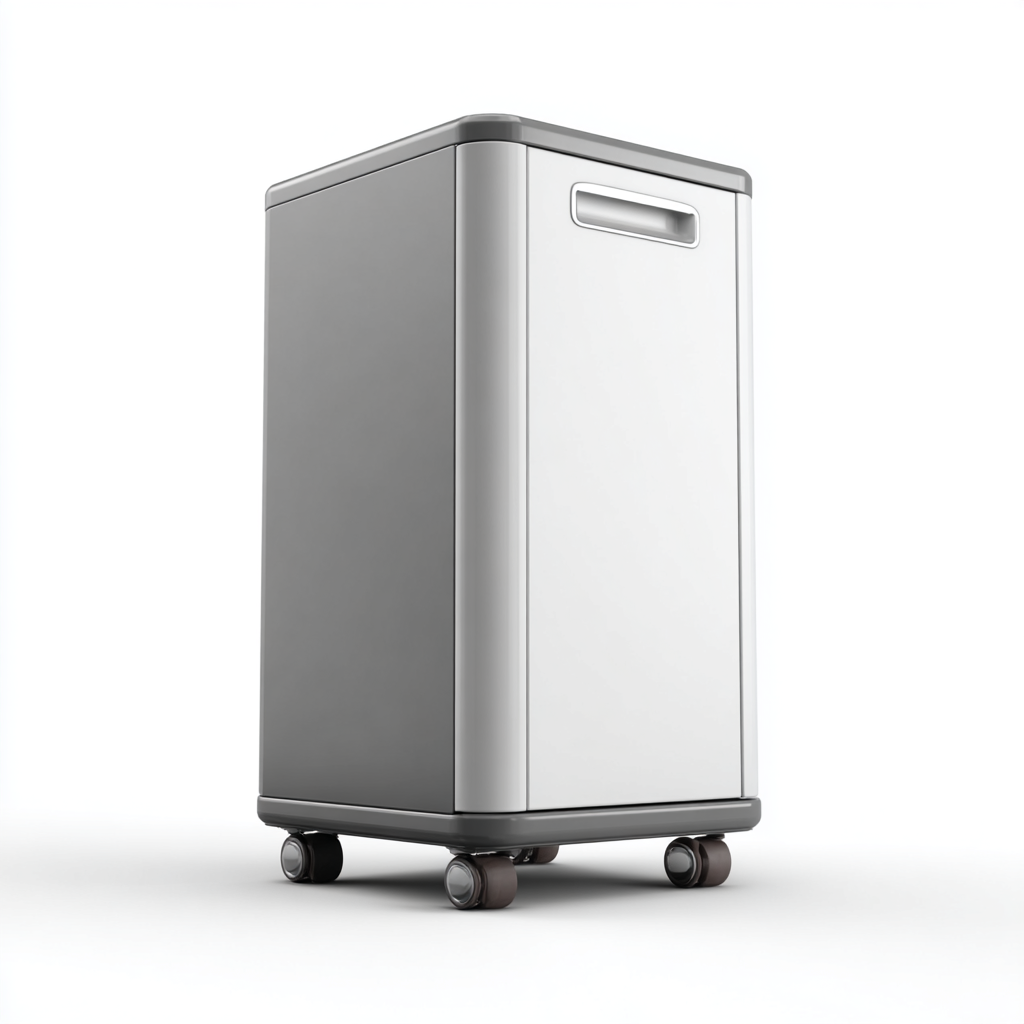 Aktenschrank Metall Grau/Weiß 45x40x75 cm mit Rollen Einzeltür Modern Funktionalität