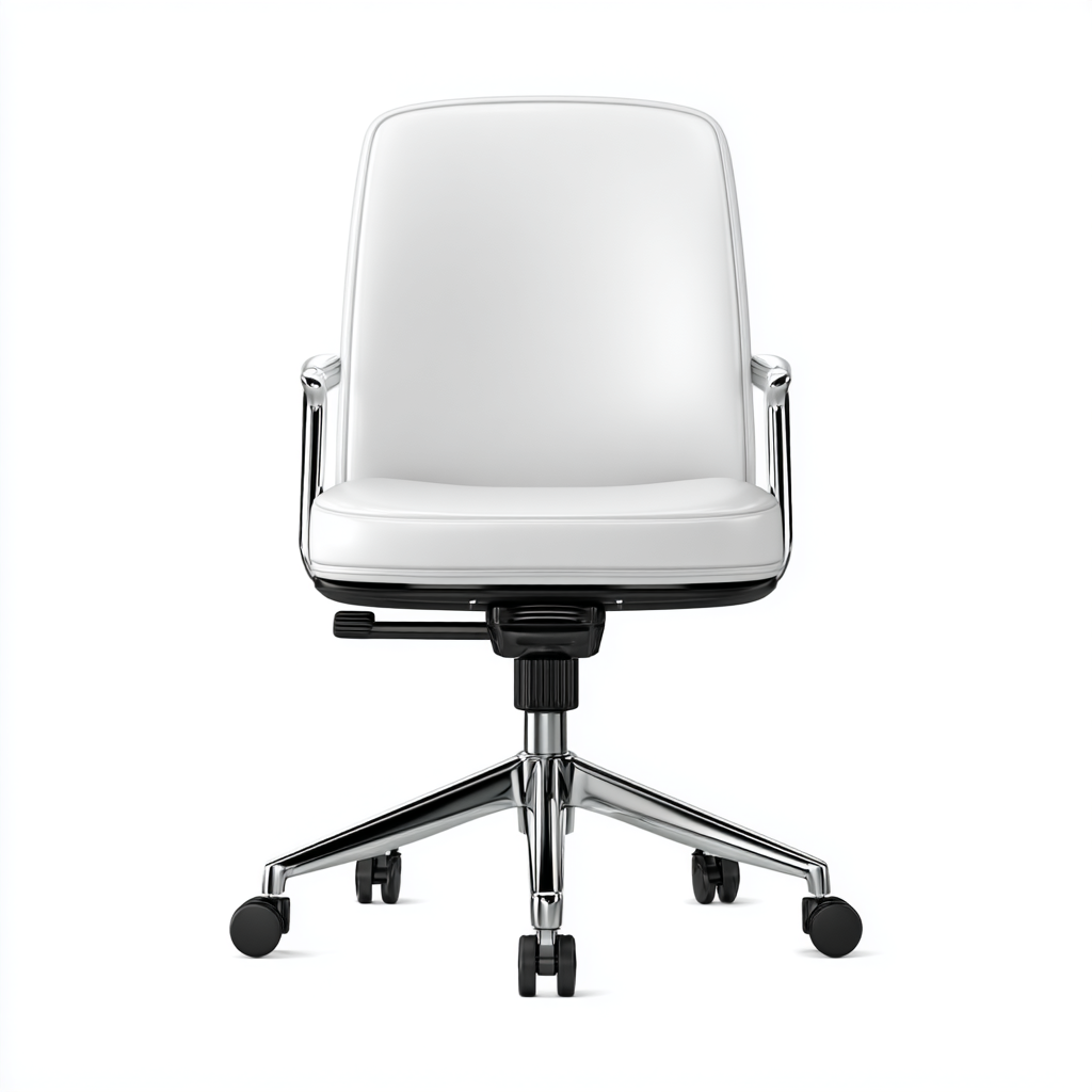 Bürostuhl Kunstleder Weiß 65x65x95 cm Modern Höhenverstellbar Mit Rollen