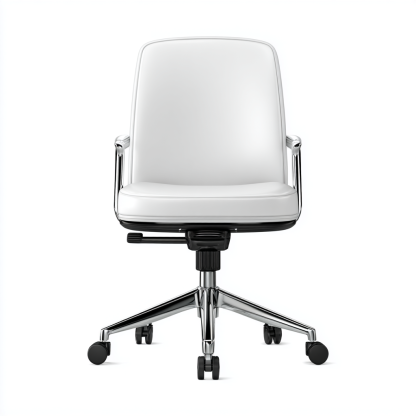 Bürostuhl Kunstleder Weiß 65x65x95 cm Modern Höhenverstellbar Mit Rollen