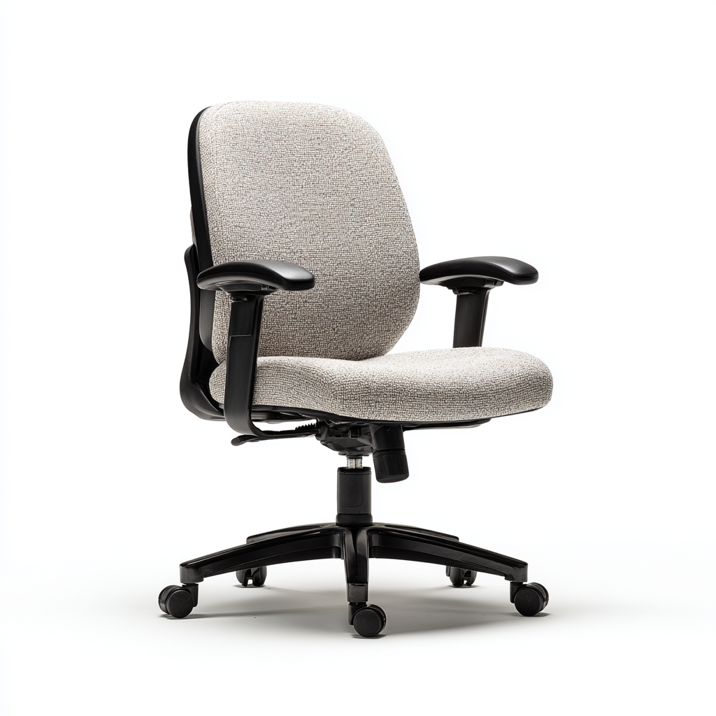 Bürostuhl Stoff 64 x 62 x 95 cm Grau Ergonomisch mit Armlehnen und Rollen