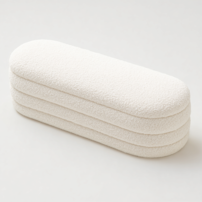 Bank Sitzbank Strukturstoff 120x45x46 cm Weiß Modernes Design