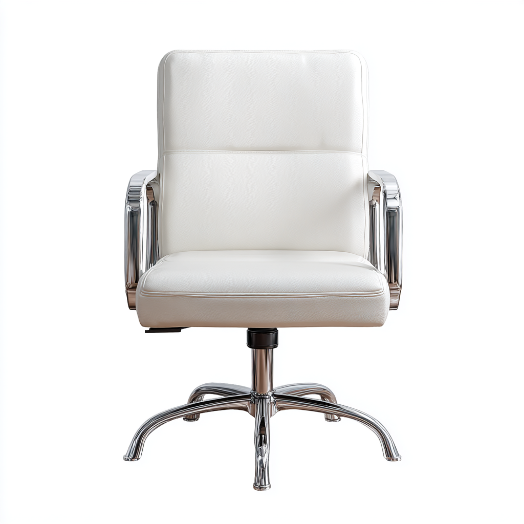 Bürostuhl Kunstleder Weiß 62x60x96 cm Drehbar Ergonomisch Mit Armlehnen Modern