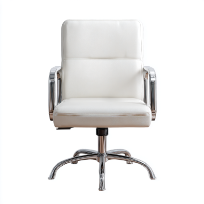 Bürostuhl Kunstleder Weiß 62x60x96 cm Drehbar Ergonomisch Mit Armlehnen Modern