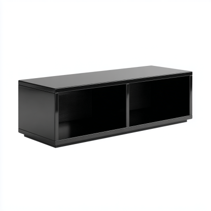 TV Board Hochglanz Schwarz MDF 160x45x40cm Modern mit Offenem Stauraum