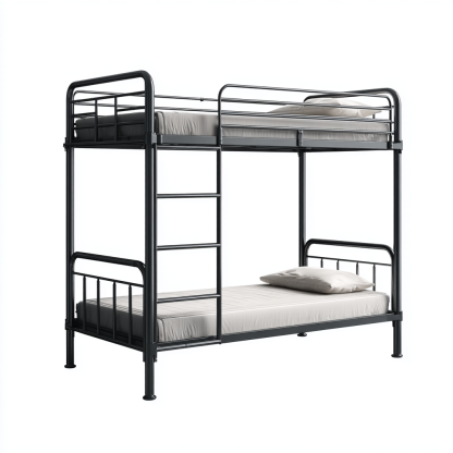 Etagenbett Modern 200x100x185 cm Metall Schwarz mit Leiter