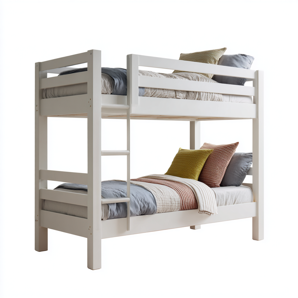 Etagenbett Massivholz Weiß Klassisch Stabil 200x90x160cm