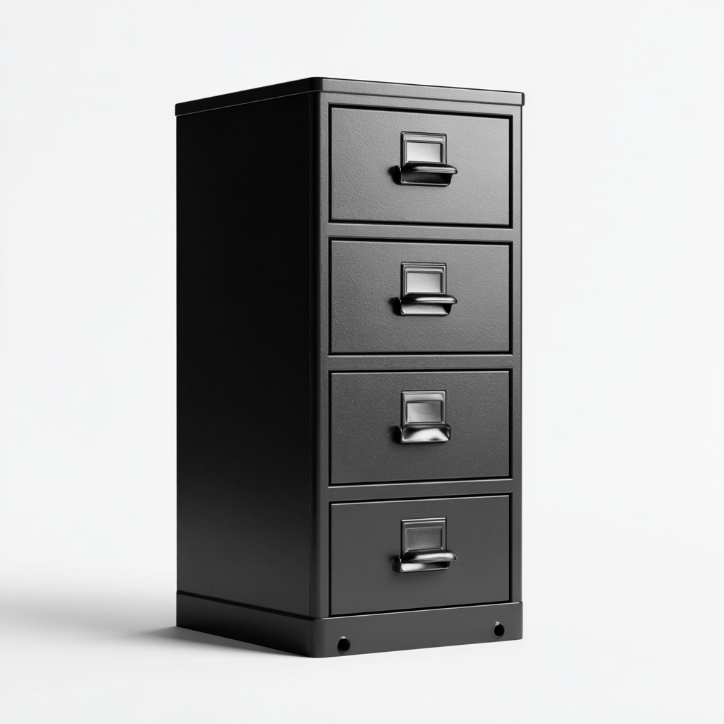 Aktenschrank Metall Schwarz 4 Schubladen 46x62x130 cm Klassisch Büro