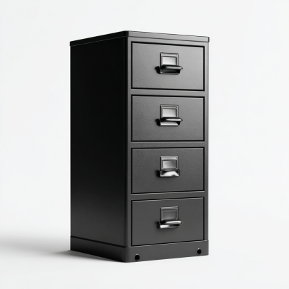 Aktenschrank Metall Schwarz 4 Schubladen 46x62x130 cm Klassisch Büro