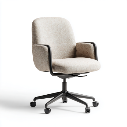 Bürostuhl Stoff 65 x 60 x 95 cm Beige Ergonomisch mit Armlehnen und Rollen