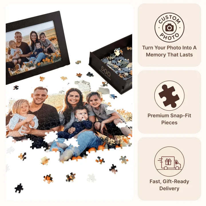 Custom Memory Photo Puzzle – Couple Gift