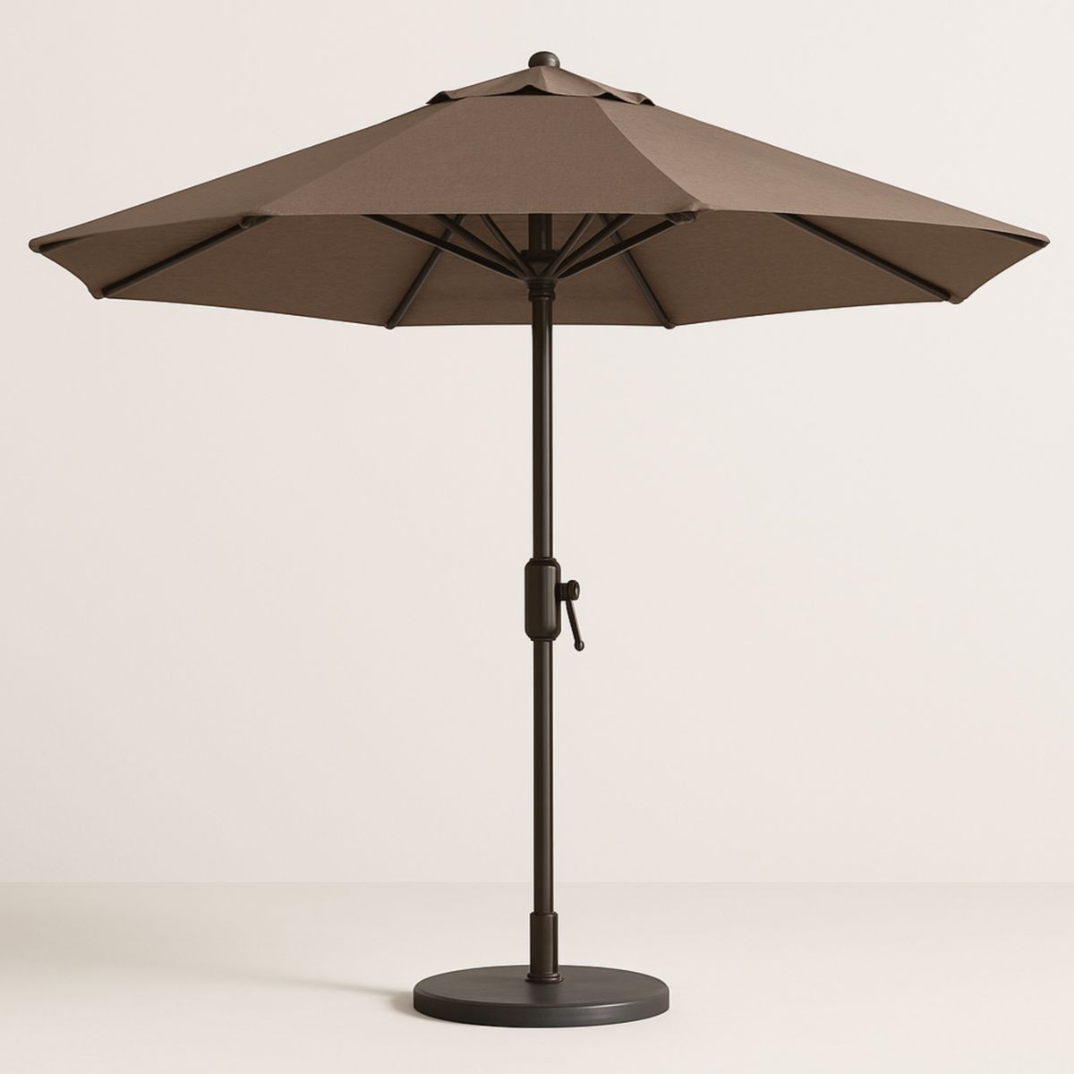 Parasol Rond 300 cm en Polyester avec Mât en Acier Réglable Marron-Pureverdeaura