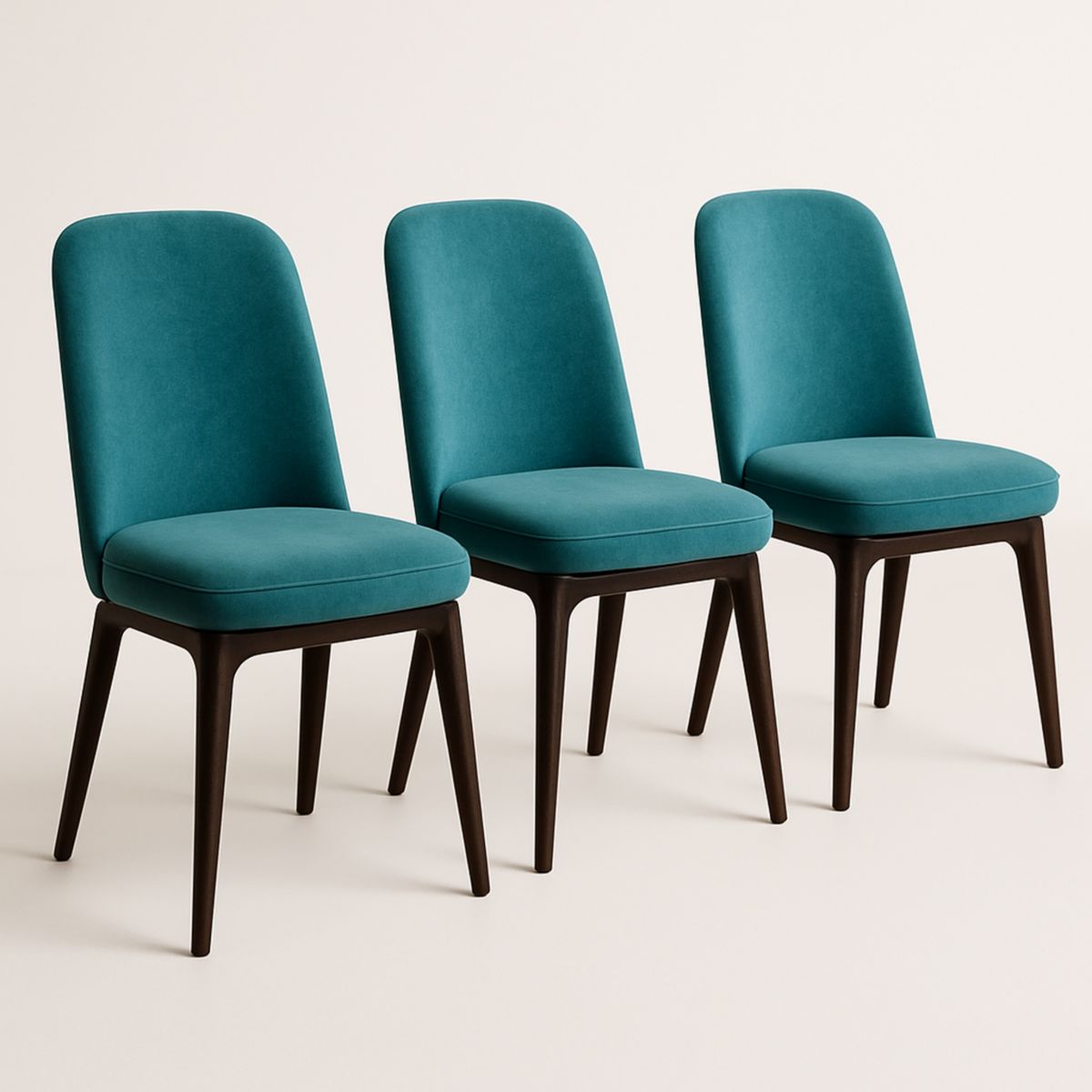 Chaise de Salle à Manger en Velours Bleu 43x54x82 cm Ensemble de 3-Pureverdeaura