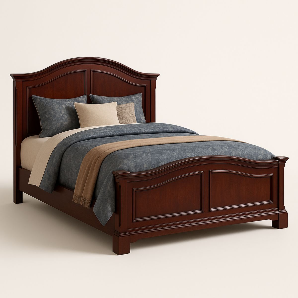 Lit double en bois 160x200 cm brun-Pureverdeaura