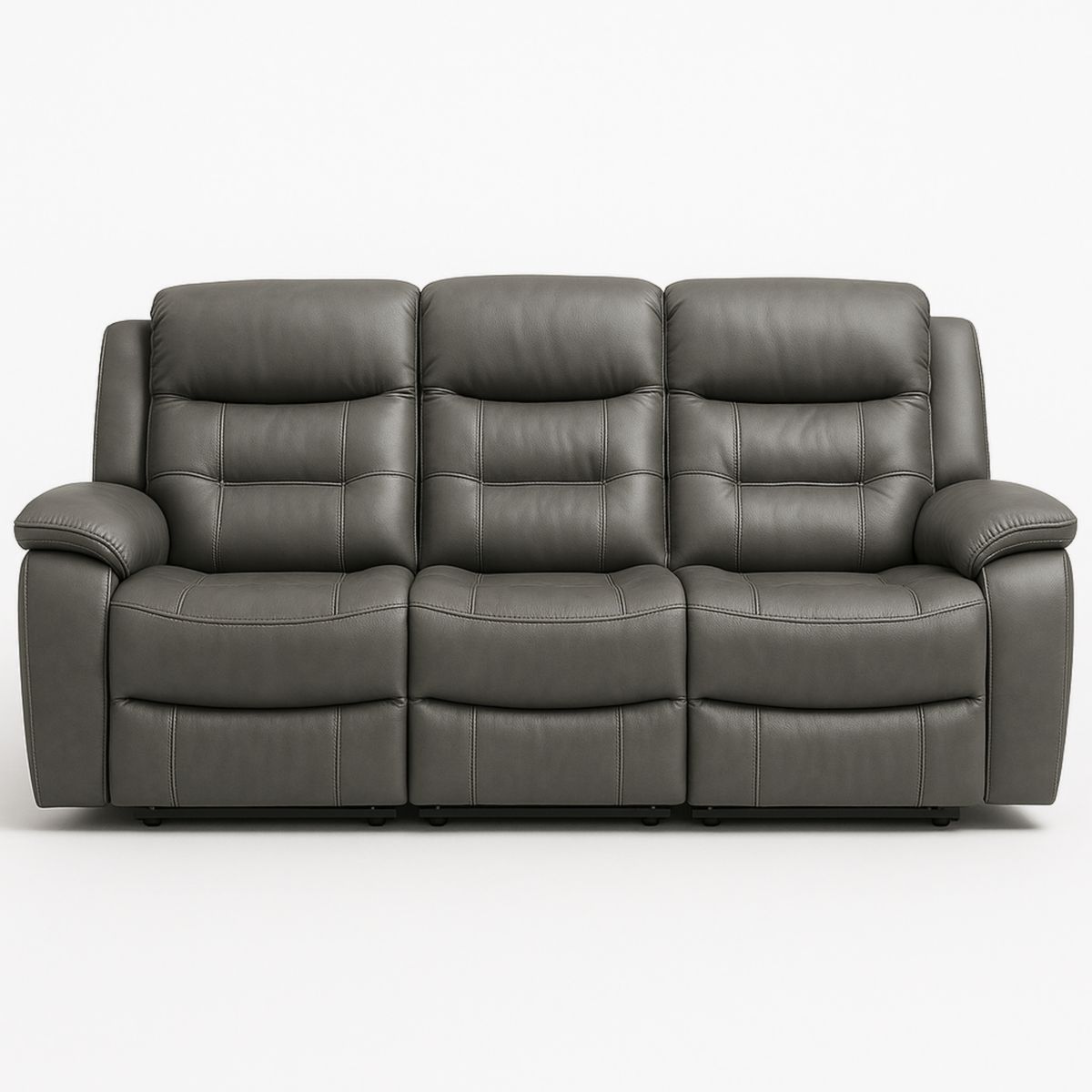 Canapé 3 Places Gris Foncé Similicuir 210x98x102 cm-Pureverdeaura