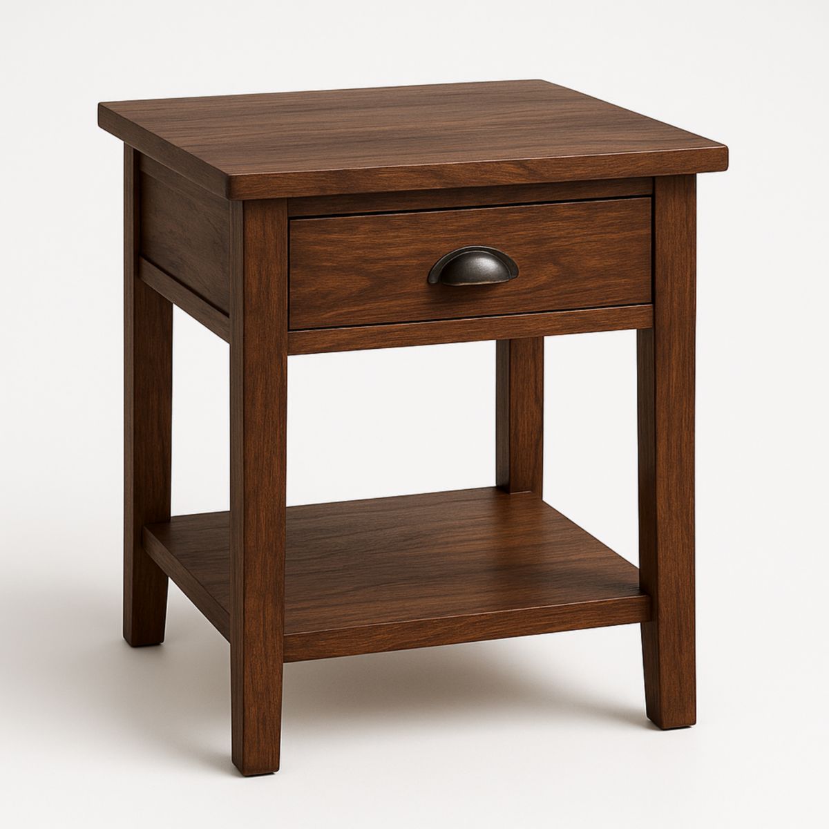 Table de Chevet Bois Marron avec Tiroir et Étagère 45x40x55 cm-Pureverdeaura