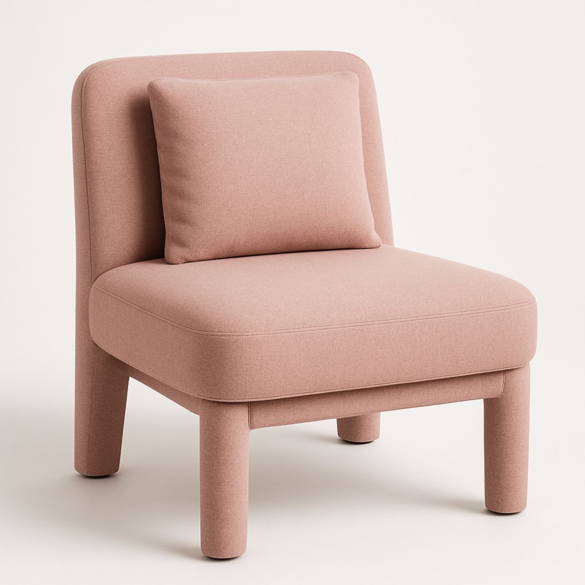 Fauteuil en tissu polyester rose avec coussin amovible-Pureverdeaura