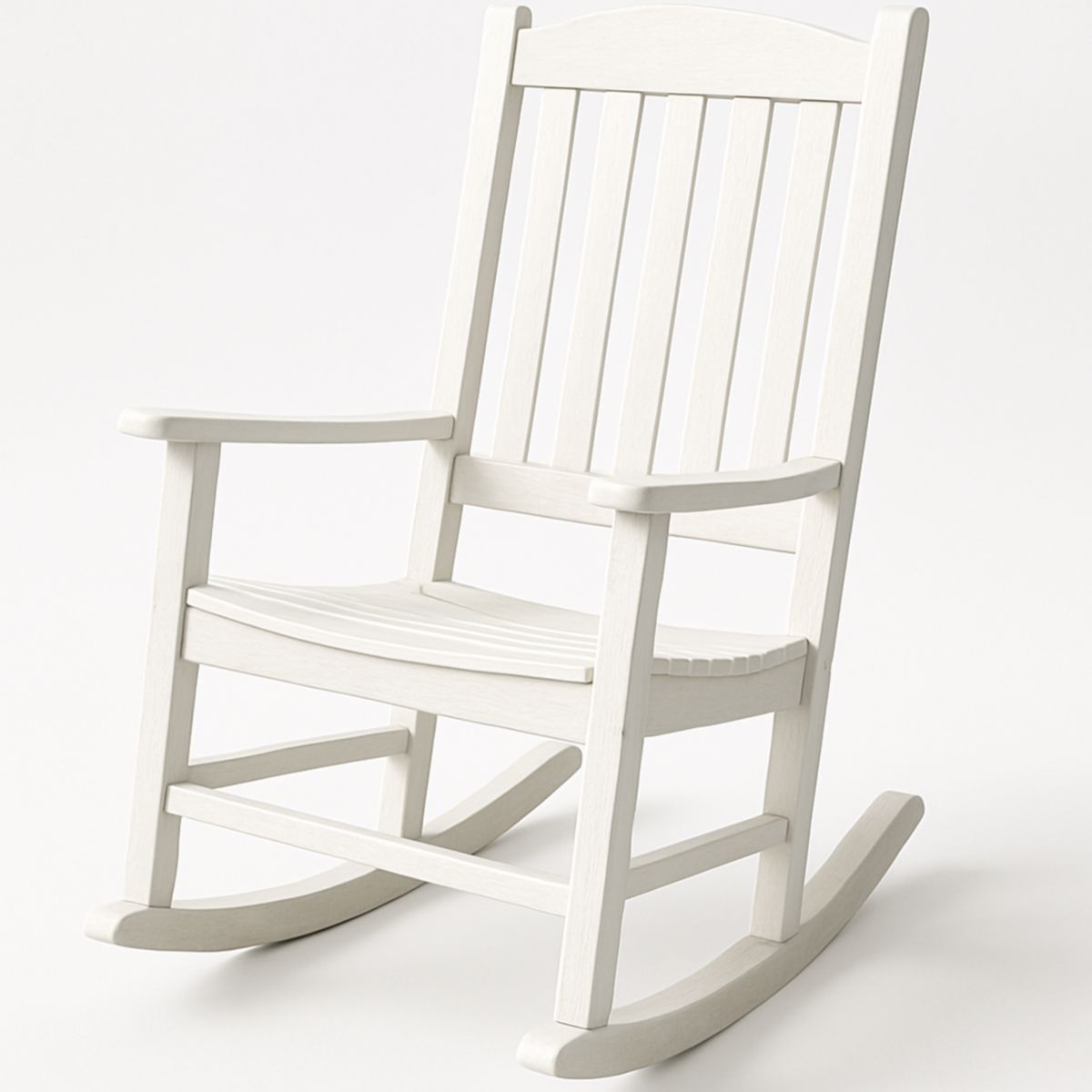 Chaise berçante extérieure en bois composite blanc 100 cm x 60 cm x 80 cm-Pureverdeaura