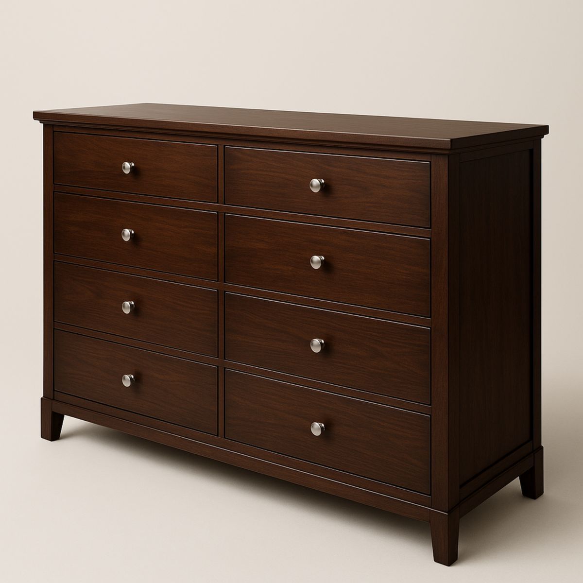 Commode en Bois Massif 8 Tiroirs Marron Foncé-Pureverdeaura