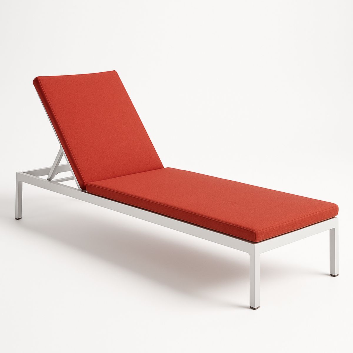 Chaise Longue Réglable en Aluminium et Tissu Polyester Rouge 200cm-Pureverdeaura
