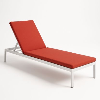 Chaise Longue Réglable en Aluminium et Tissu Polyester Rouge 200cm-Pureverdeaura