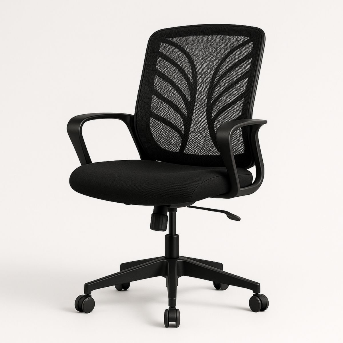 Chaise de bureau ergonomique noir avec dossier en maille réglable-Pureverdeaura