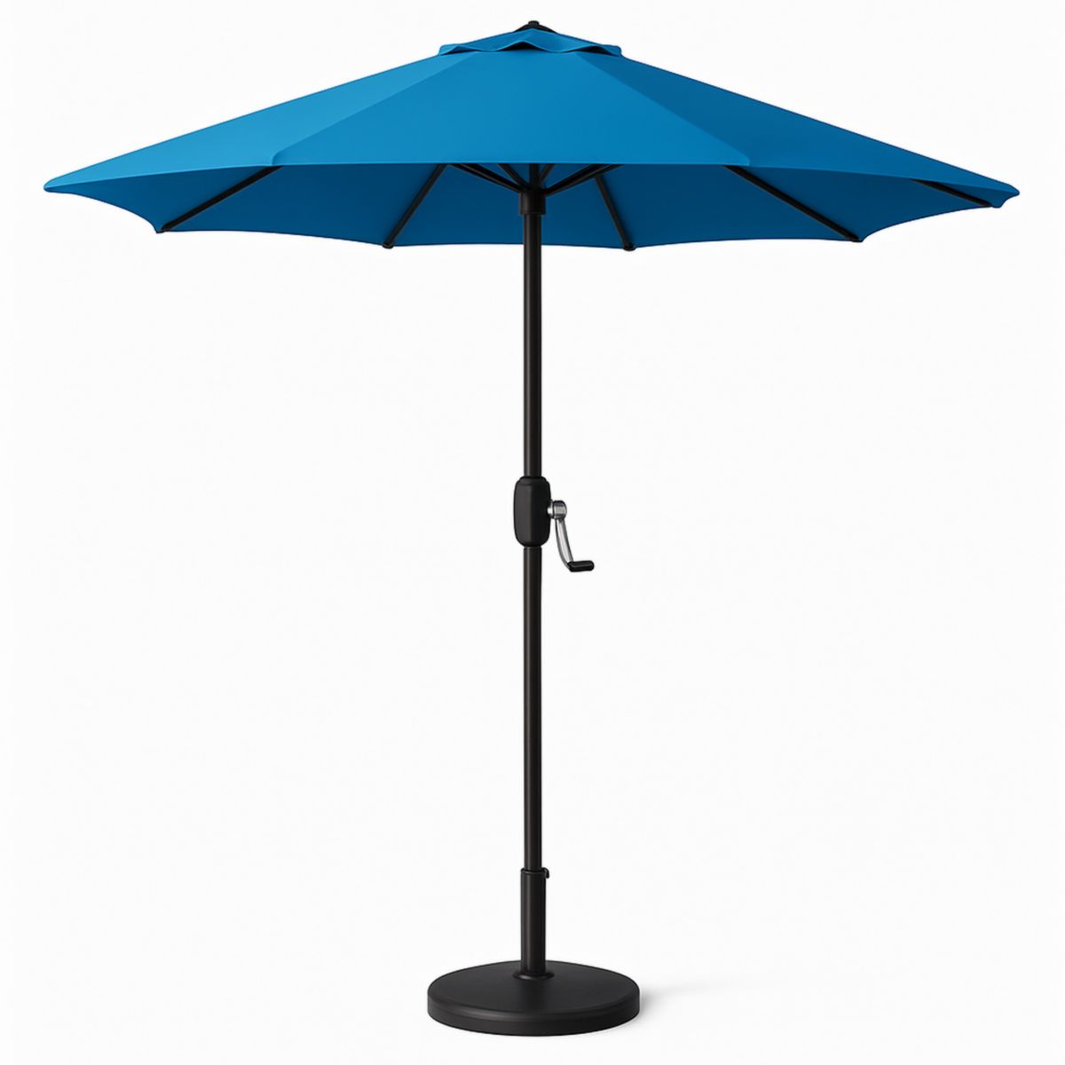 Parasol de jardin aluminium diamètre 300 cm tissu polyester bleu hauteur réglable-Pureverdeaura