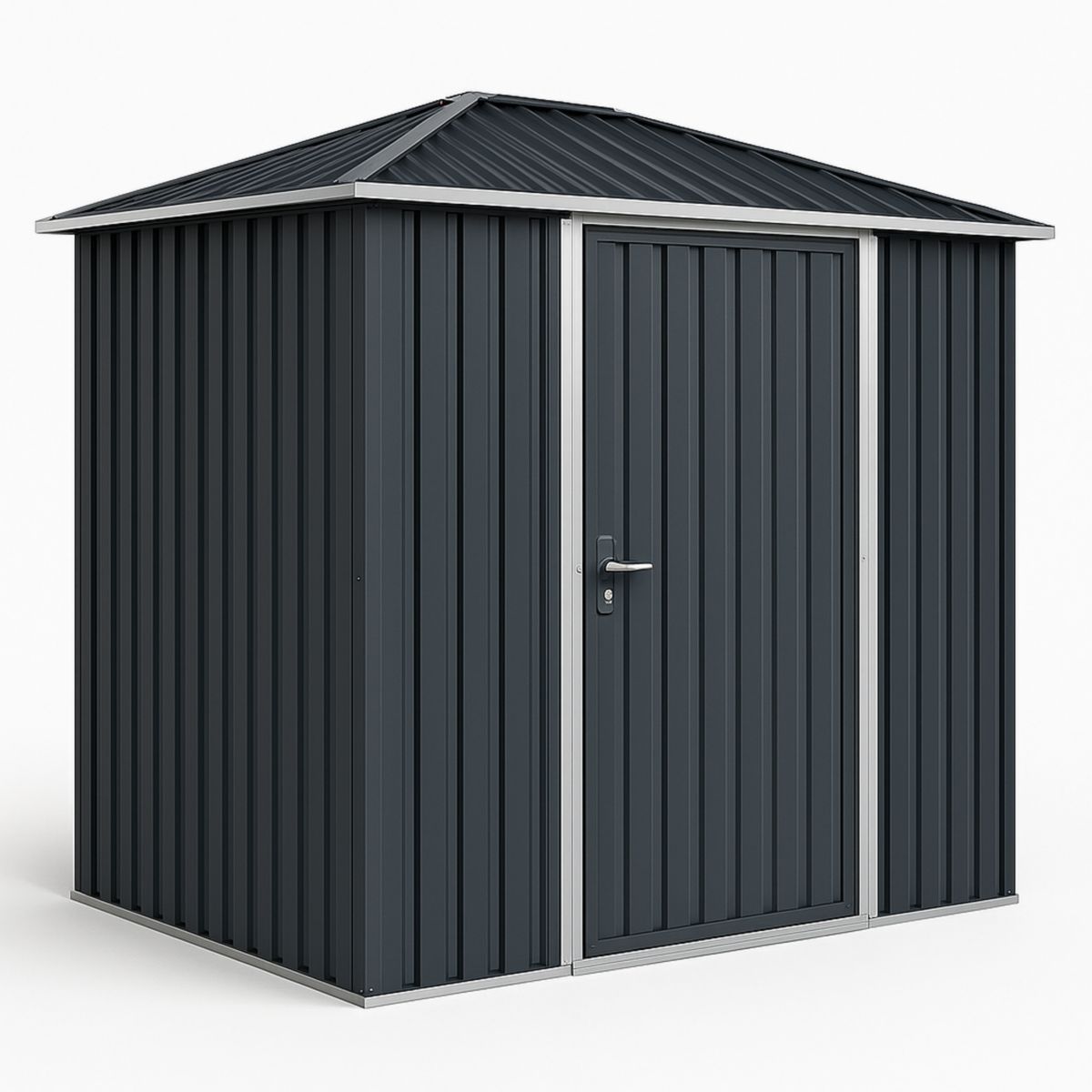 Abri de Jardin en Acier Galvanisé Anthracite 213cm x 130cm x 173cm-Pureverdeaura