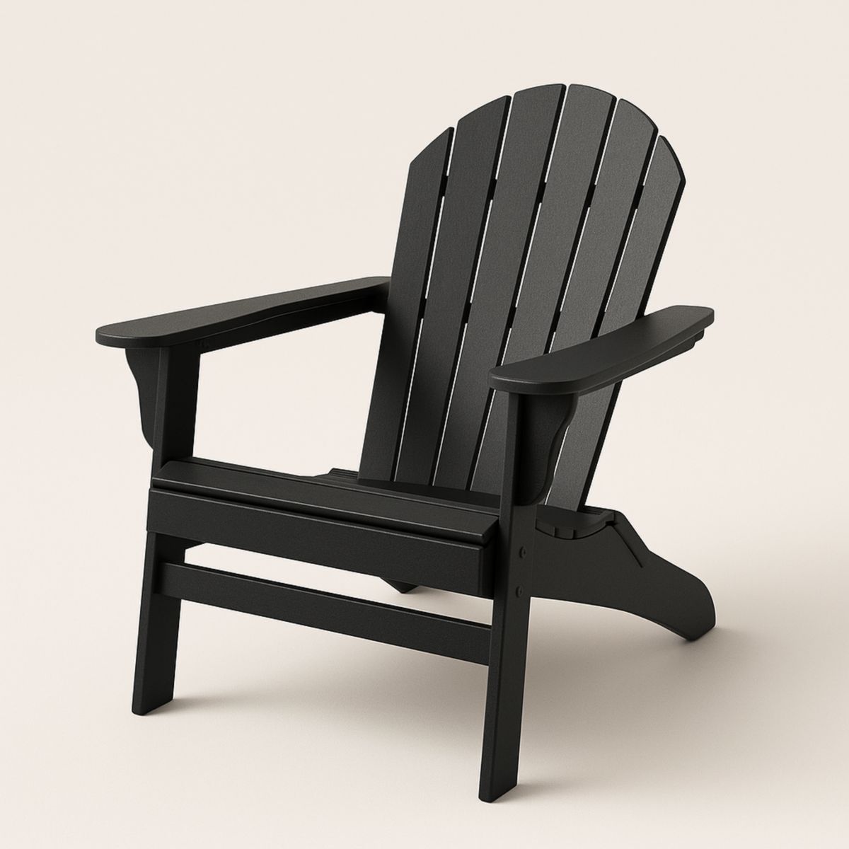 Fauteuil Jardin Extérieur Plastique Recyclé Noir 89cm x 78cm x 96cm-Pureverdeaura