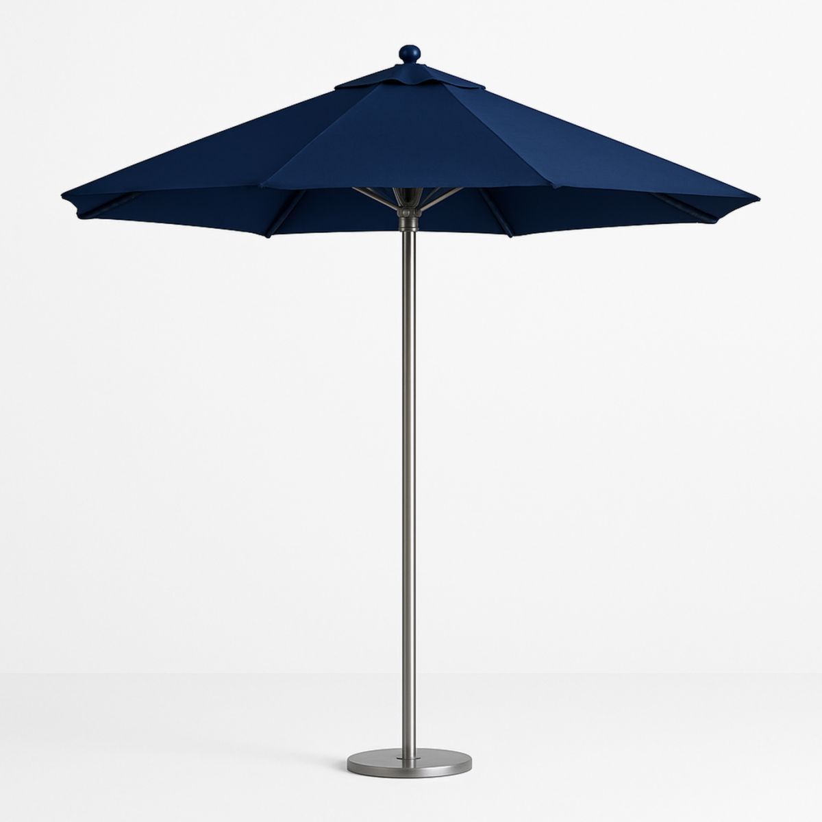 Parasol de jardin rond 300cm polyester bleu acier inoxydable-Pureverdeaura