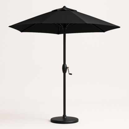 Parasol de Jardin Rond en Polyester, Aluminium et Acier Noir 250 cm-Pureverdeaura