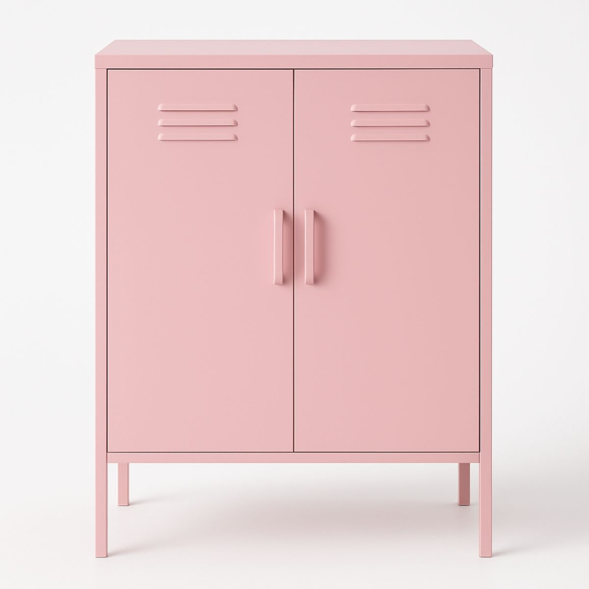 Armoire en métal rose 2 portes 80x40x100 cm-Pureverdeaura